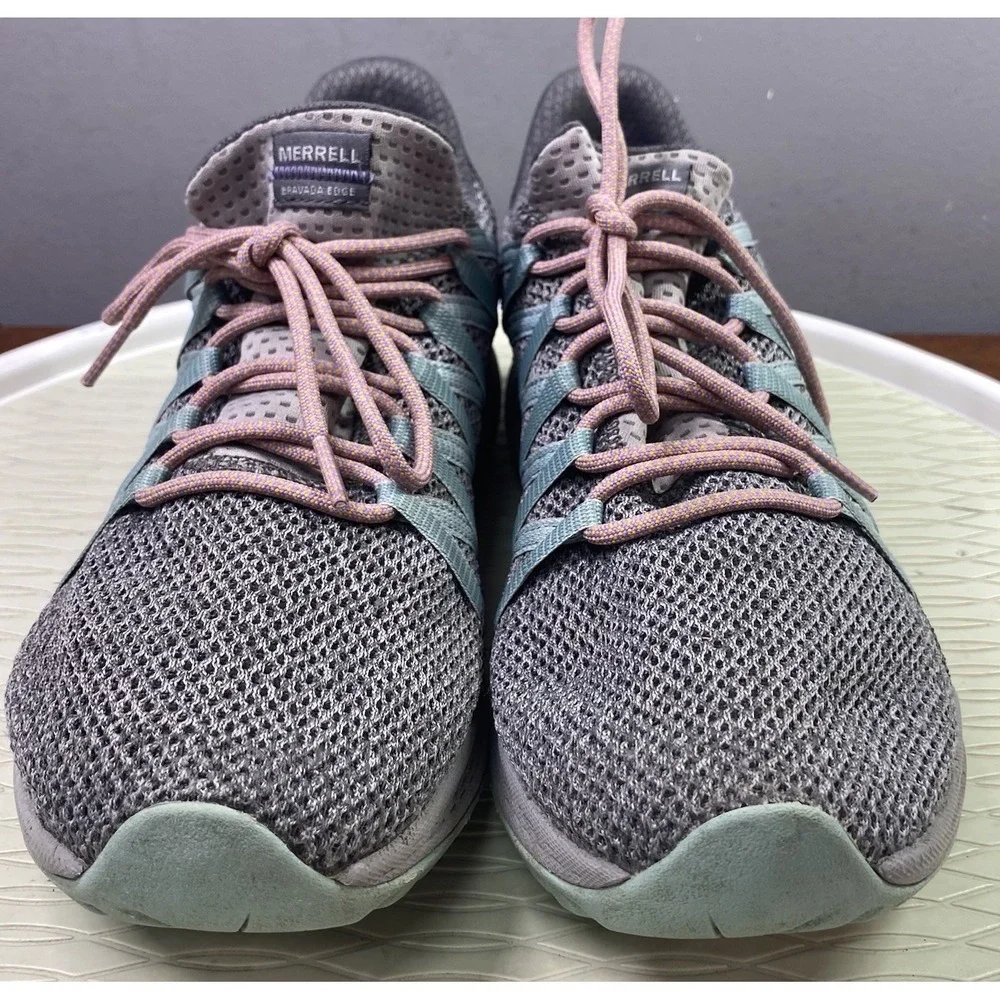 Merrell Bravada Edge Women's Athletic Shoes Gray Pink/Blue sneakers 9.5 W